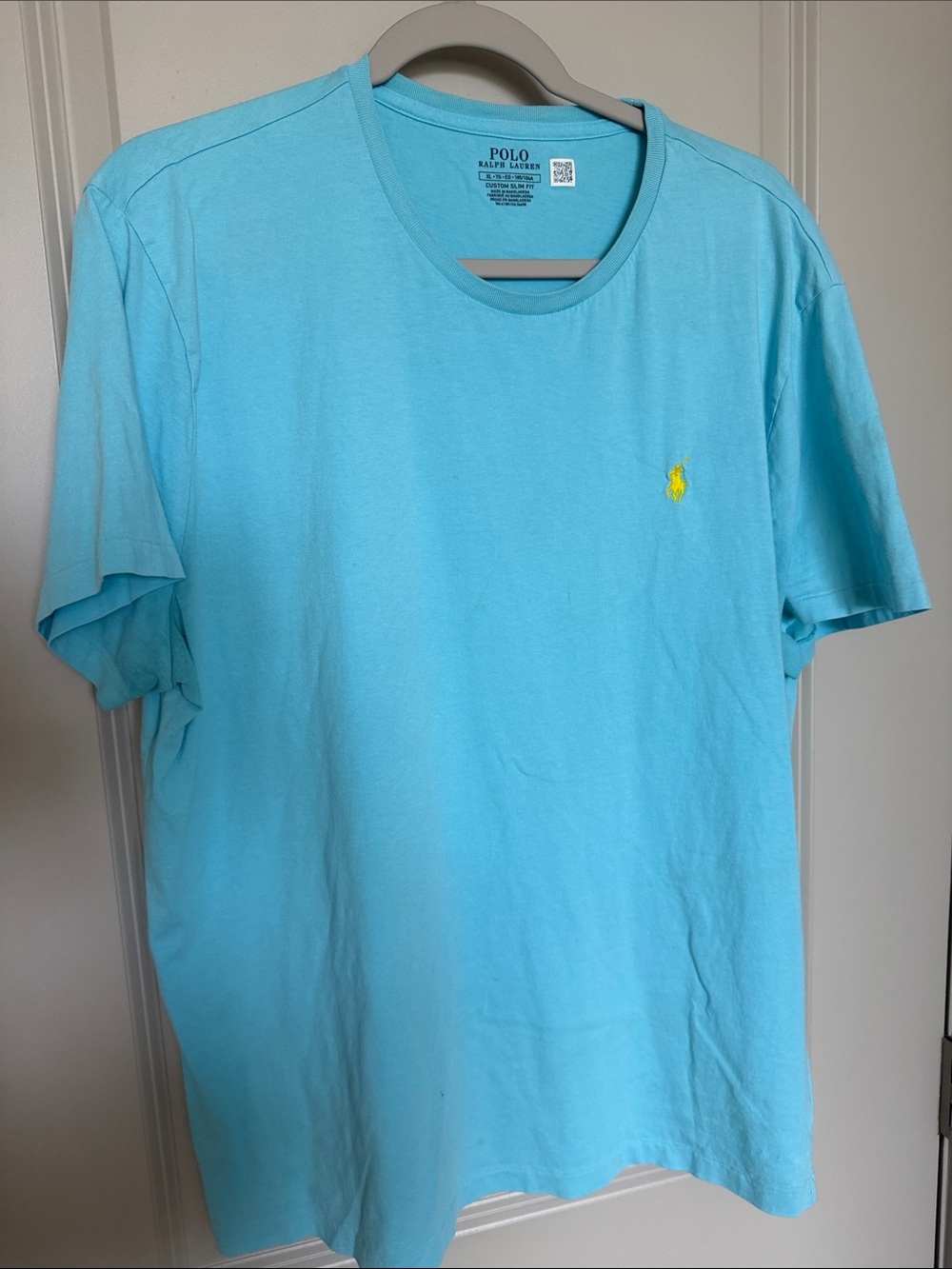 Polo by Ralph Lauren Light Blue Crew Neck Tee with Yellow Pony